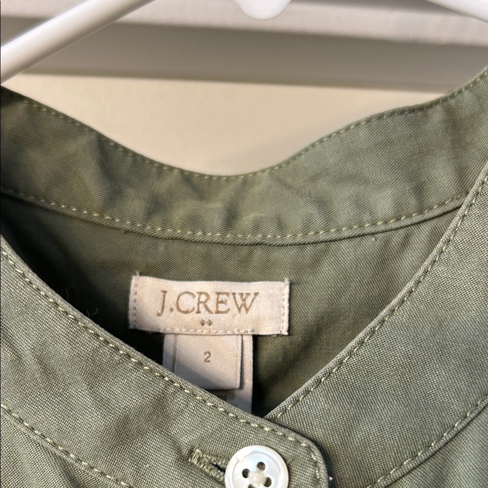 J. Crew Factory Khaki Green Mini Dress Minimalist Style Vacation Wear - Picture 4 of 10